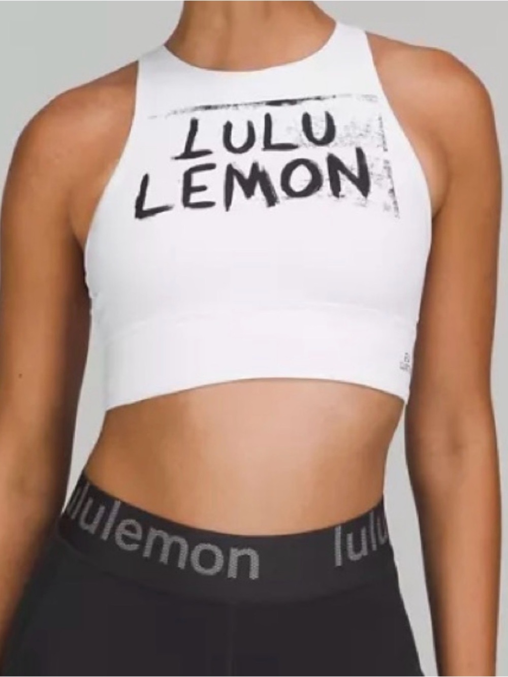 lululemon athletica White Ed Curtis collab Energy High Neck long line bra